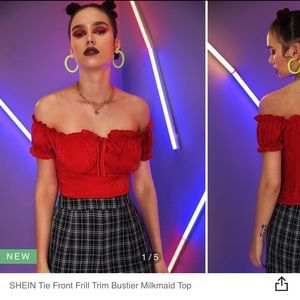 Milkmaid top red